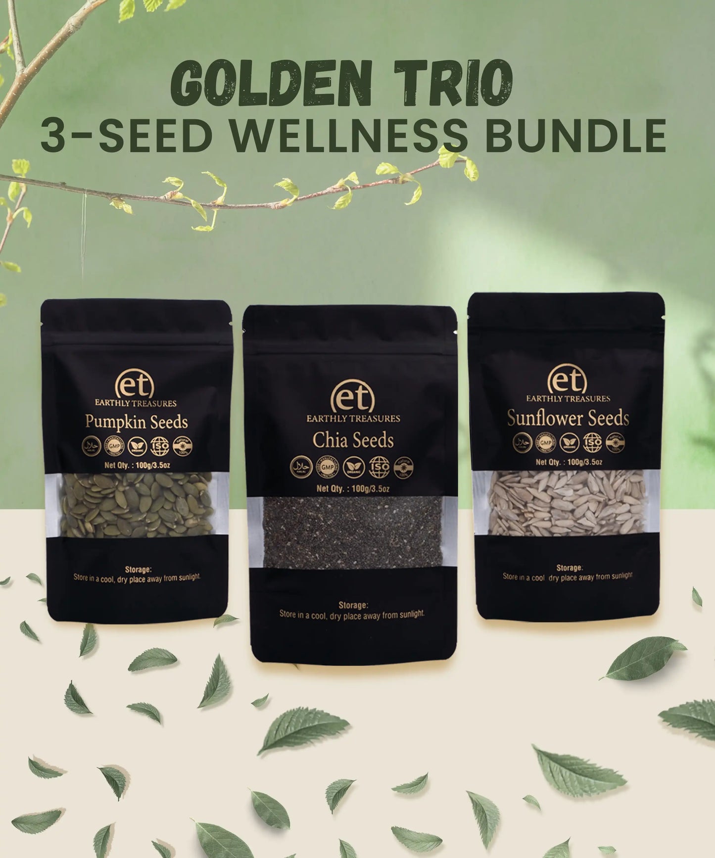 Golden Trio – Daily Vitality Seed Pack