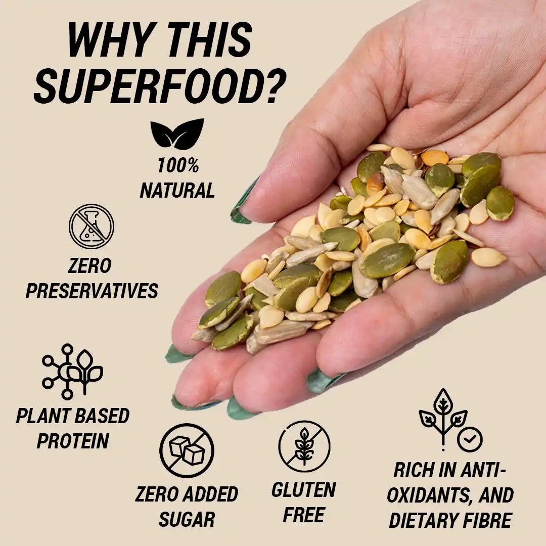 plant snacks super seed mix Roasted 5-in-1 Super Seeds Mix