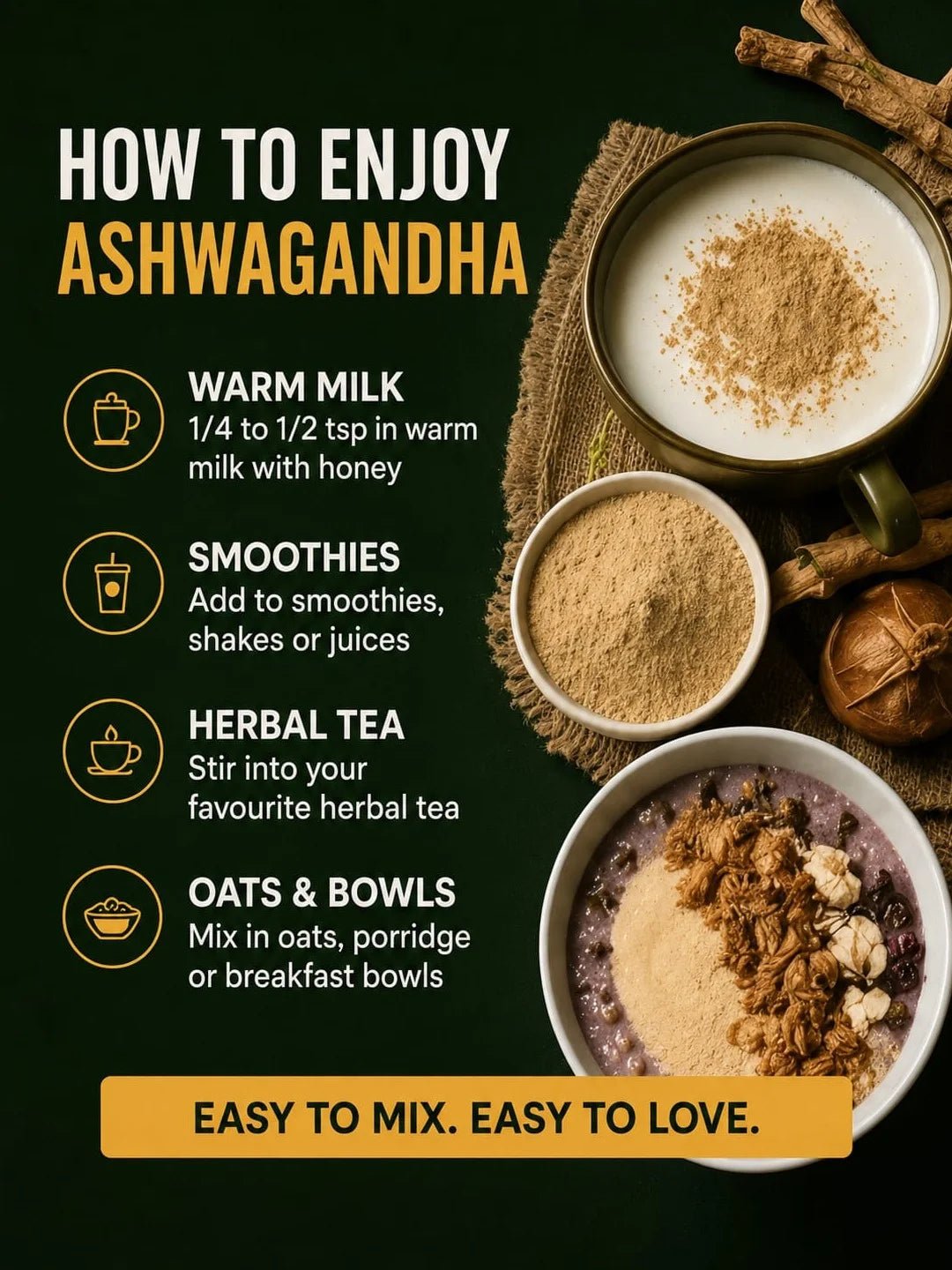 Organic Ashwagandha Root Powder 150g - Earthly Treasures