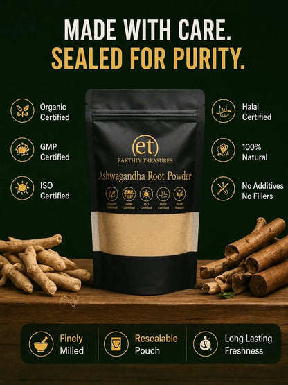 Organic Ashwagandha Root Powder 150g - Earthly Treasures