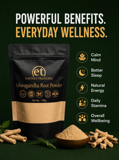 Organic Ashwagandha Root Powder 150g - Earthly Treasures
