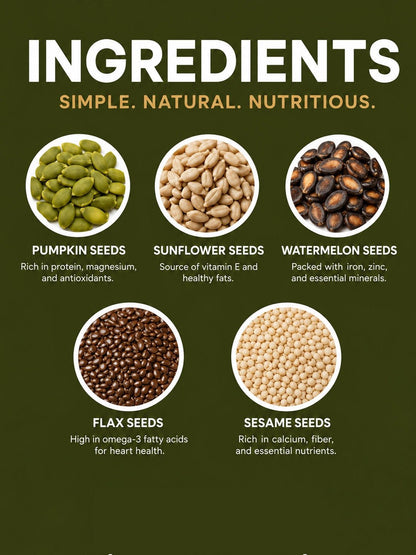 Roasted 5-in-1 Super Seeds Mix - Earthly Treasures