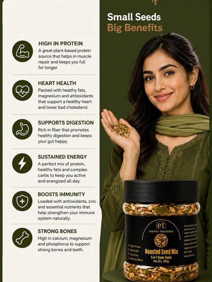 Roasted 5-in-1 Super Seeds Mix - Earthly Treasures